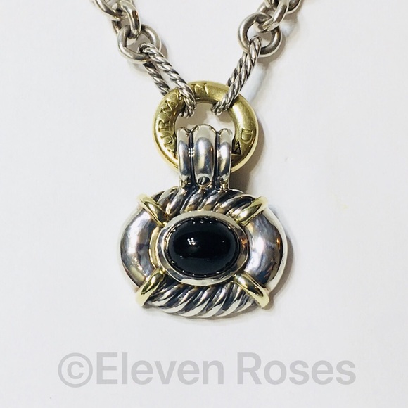 David Yurman Large Black Onyx Enhancer Pendant - Picture 7 of 8